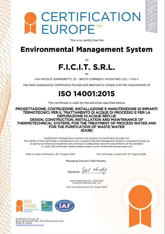 Ficit - Environmental Management System<br />
ISO 14001:2015